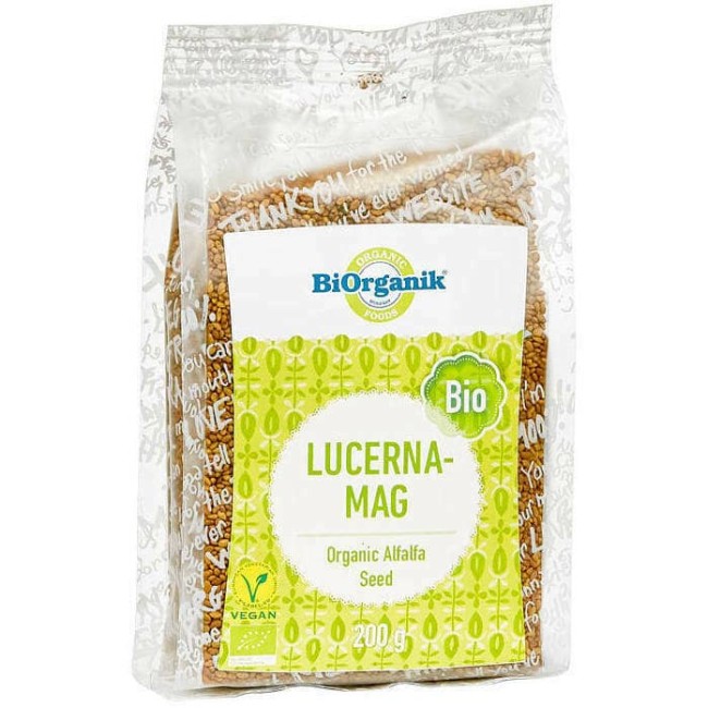 Lucerna (alfalfa) seminte pentru germinat bio 200g Biorganik Lucerna (alfalfa) seminte pentru germinat bio 200g Biorganik